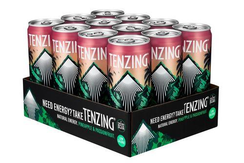 Tenzing Pineapple & Passionfruit Natural Energy Drink 12x250ml Cans - Vending Superstore