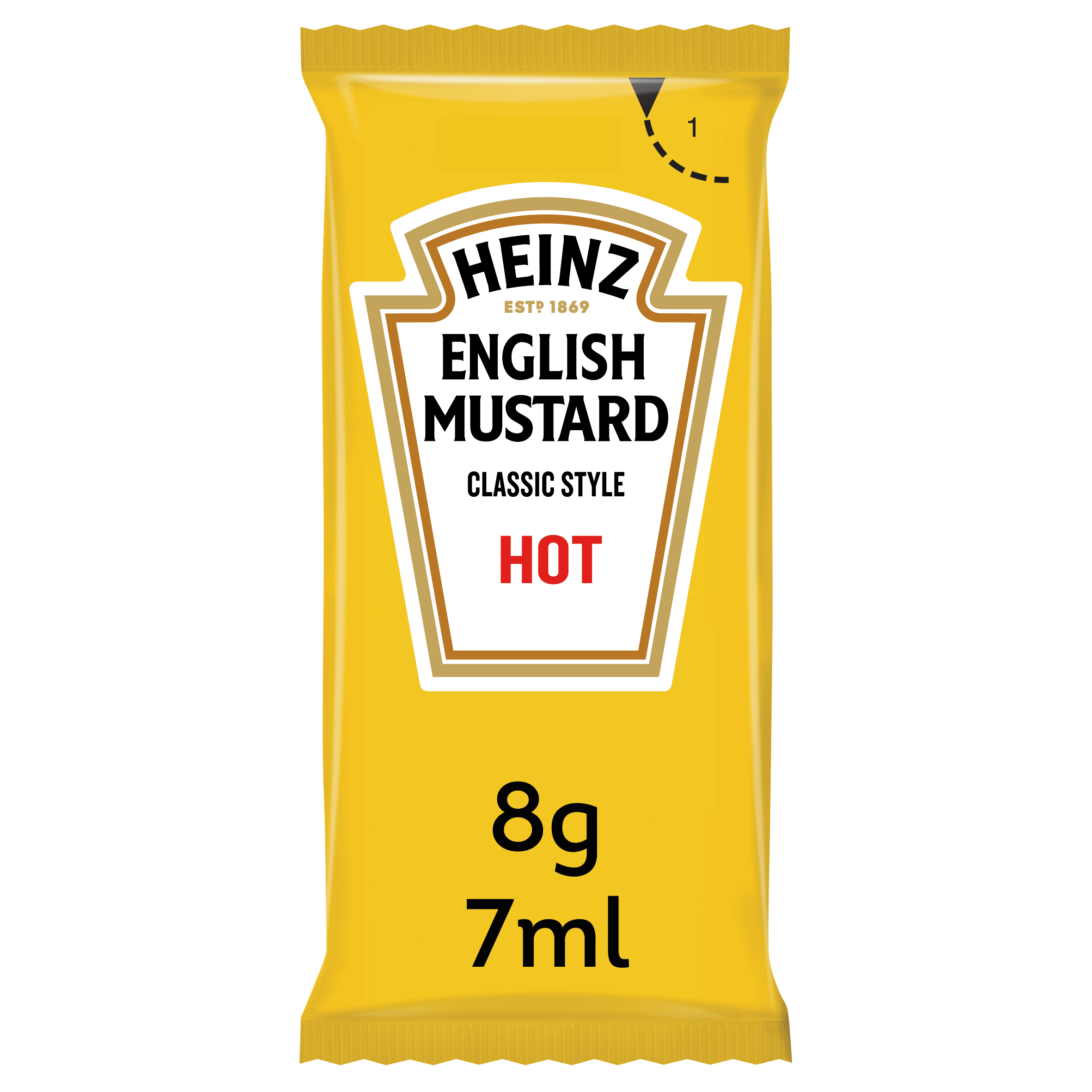Heinz English Mustard (Hot) Sauce Portions - Box of 250 Sachets - Vending Superstore