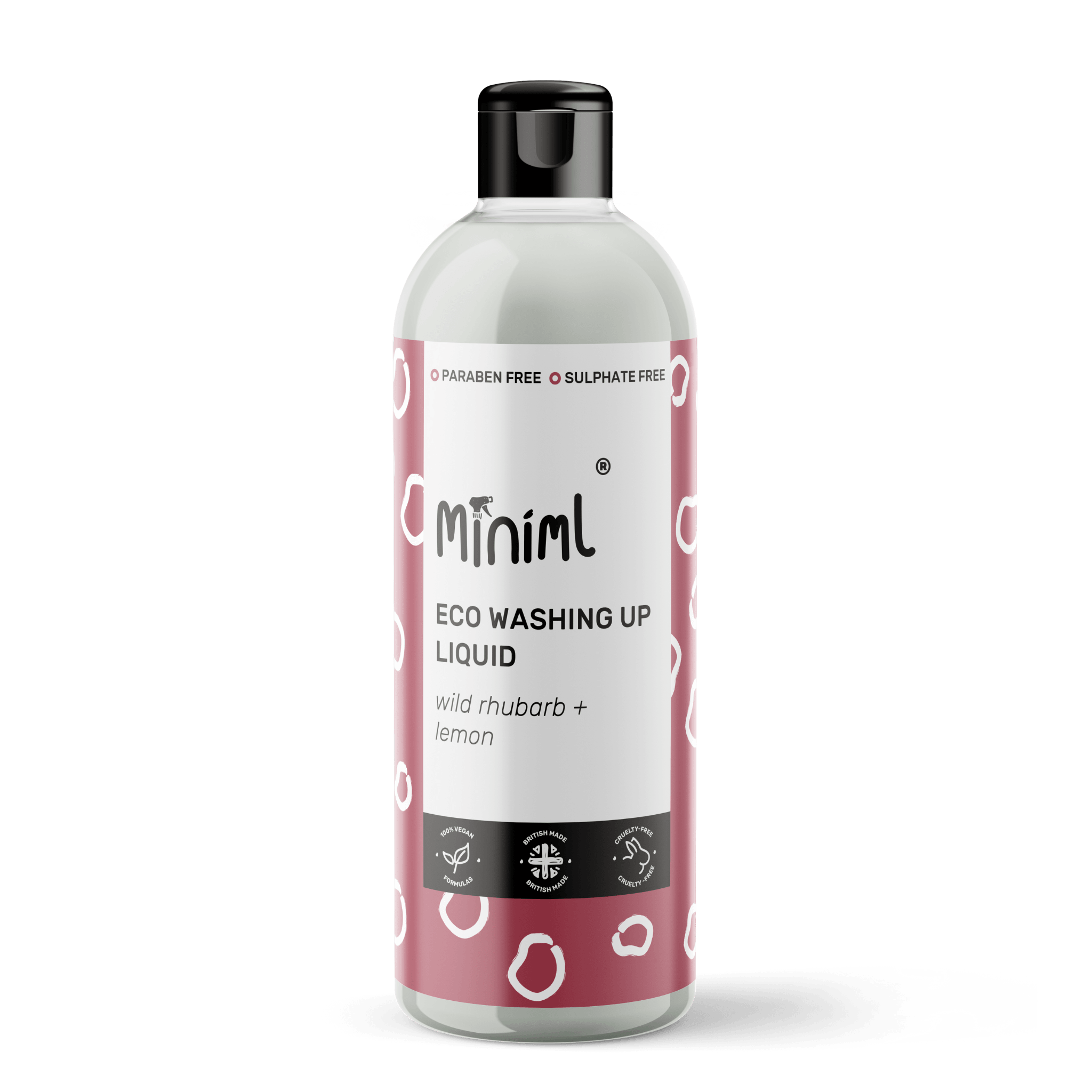 Miniml - Eco Friendly- Washing Up Liquid - Rhubarb + Lemon - 500ml - Vending Superstore