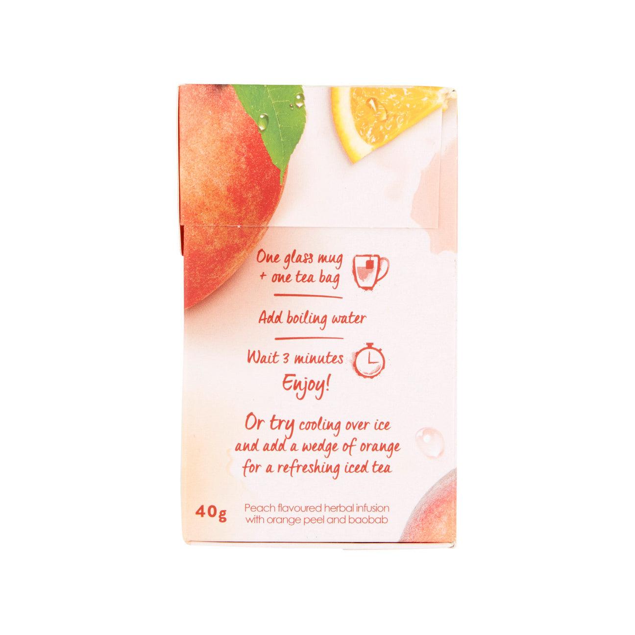 Twinings - White Peach & Orange Tea Bags (Non Enveloped) Pack of 20 Tea Bags - Vending Superstore