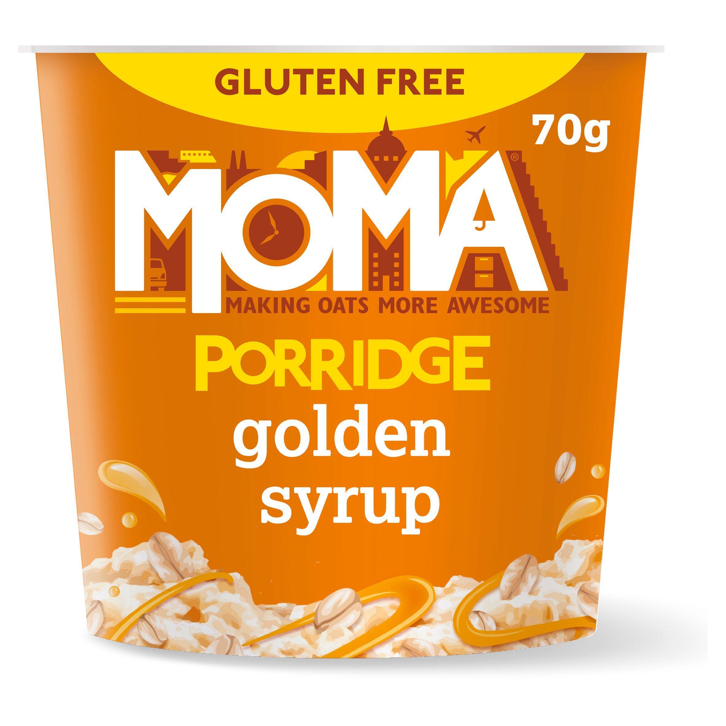 MOMA Instant Porridge Pots Golden Syrup - Pack of 12 (Gluten Free) - Vending Superstore