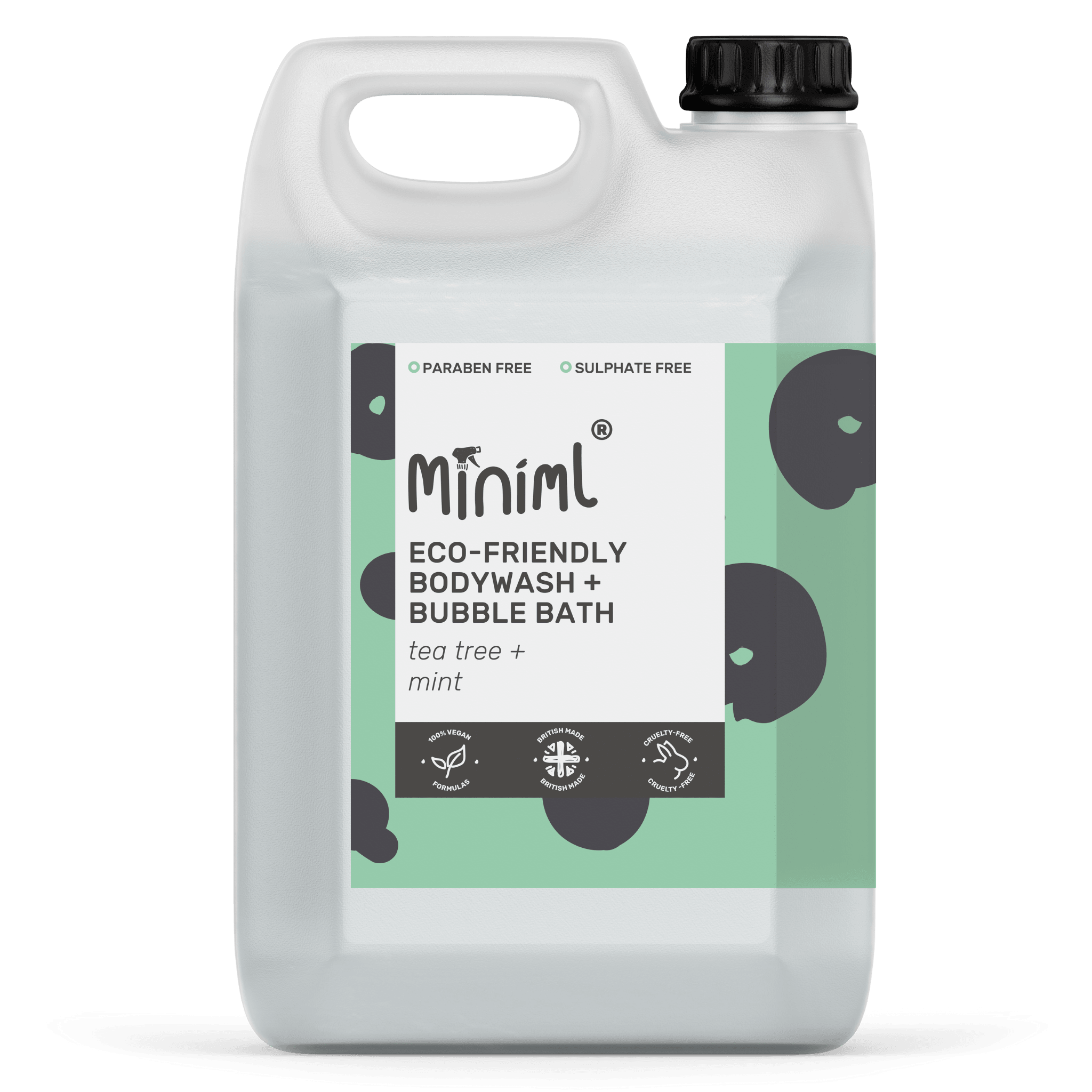 Miniml - Eco Friendly - Body Wash + Bubblebath - Tea Tree + Mint - 5L Bulk Refill - Vending Superstore
