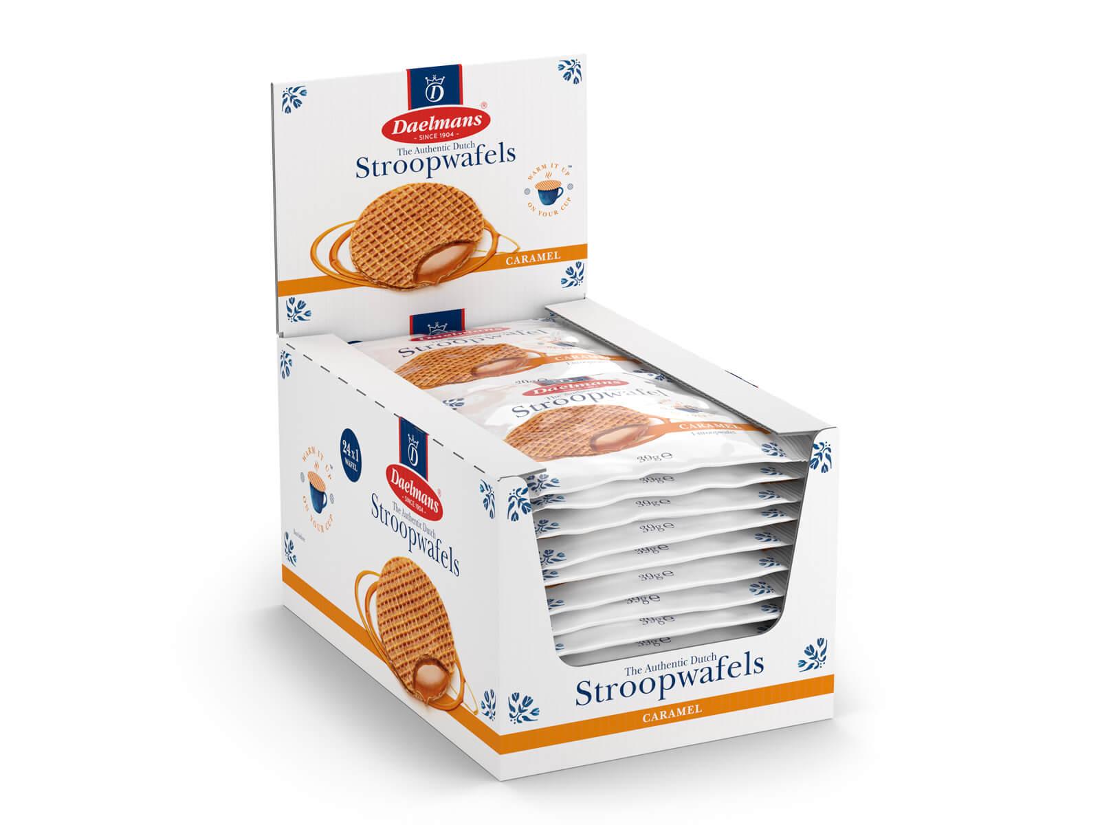 Daelmans Caramel Jumbo Stroopwafels Individually Wrapped (24x1 Wafel) - Vending Superstore