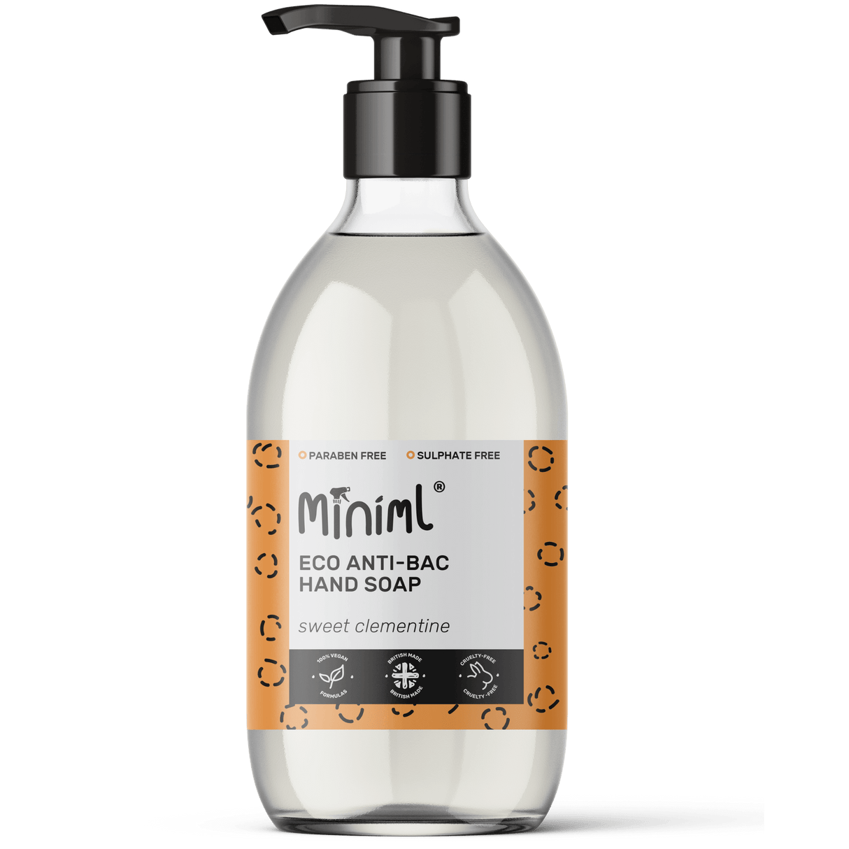 Miniml - Eco Friendly - Anti-Bac Hand Soap - Clementine - 500ml Glass Bottle - Vending Superstore