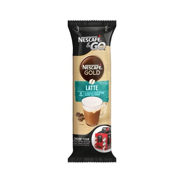 Nescafe &amp; Go - Foil Sealed Drinks: Gold Regular Latte - Sleeve Of 8 Cups - Vending Superstore