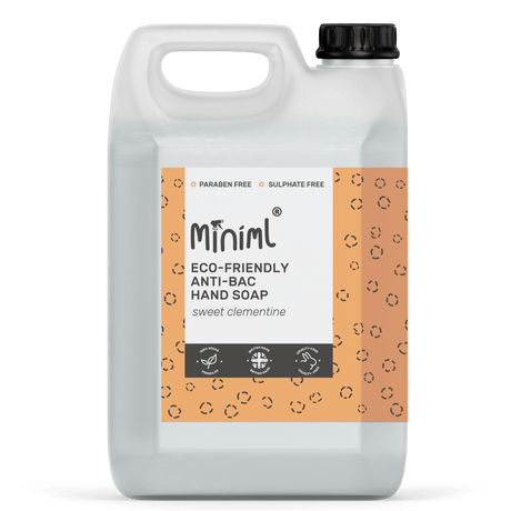 Miniml - Eco Friendly - Anti-Bac Hand Soap - Clementine - 5 Litre - Vending Superstore