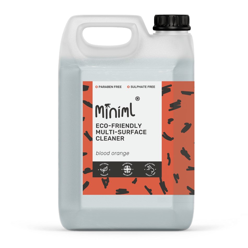 Miniml - Eco Friendly - Multi-Surface Cleaner - Blood Orange - 5 Litre - Vending Superstore