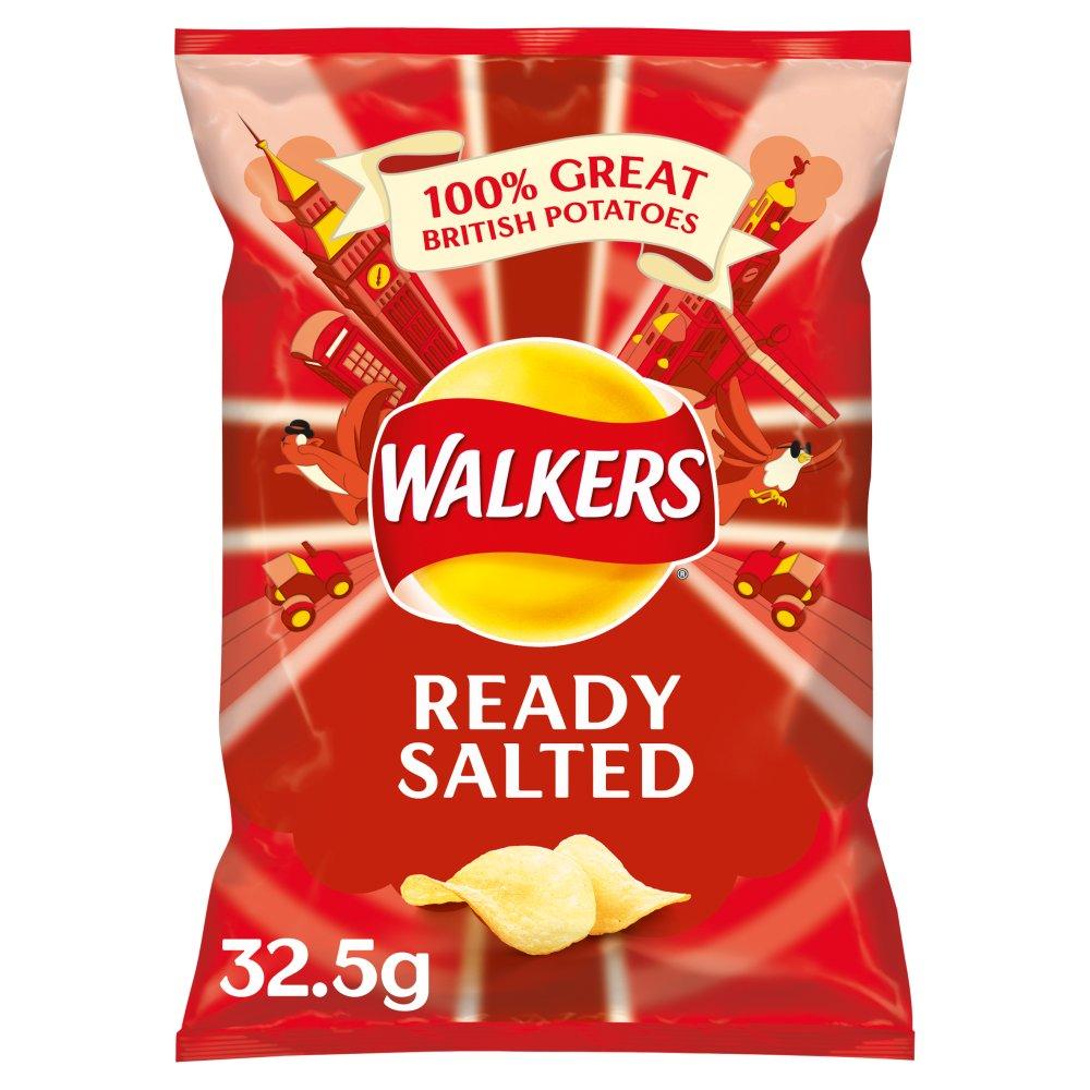 Walkers Crisps: Ready Salted - 32 x 32.5g Case - Vending Superstore