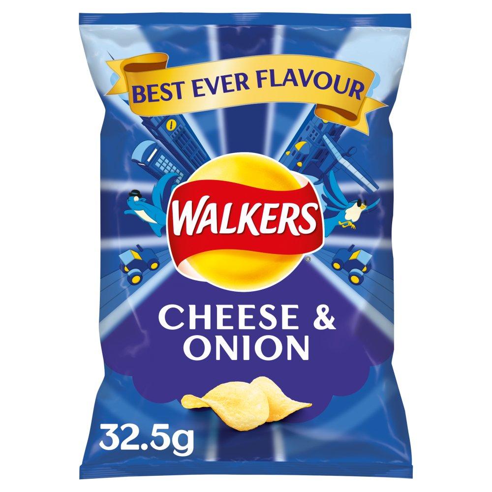 Walkers Crisps: Cheese &amp; Onion - 32 x 32.5g Case - Vending Superstore