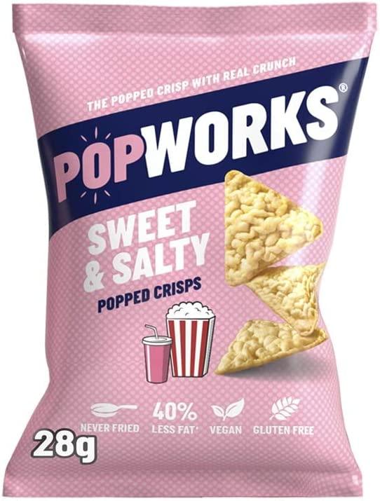 Popworks Sweet & Salty Popped Crisps 18 x 28g - Vending Superstore