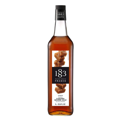 1883 Maison Routin Syrup - 1 Litre Plastic Bottle - Salted Caramel Flavour - Vending Superstore