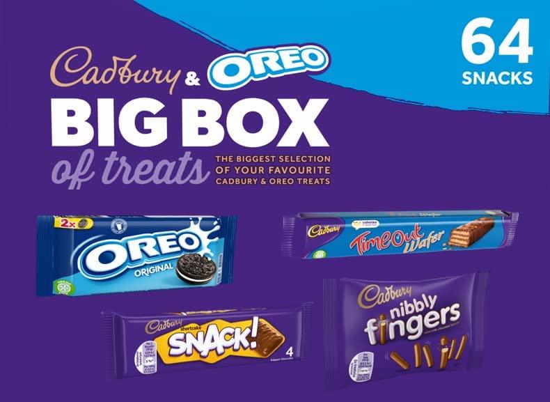 Cadbury & OREO Biscuit Big Box of Treats - 64 Individually Wrapped Biscuit Portion Packs - Vending Superstore