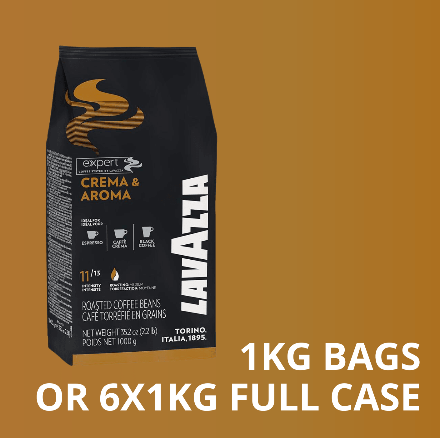 Lavazza Expert Crema & Aroma Coffee Beans (1kg Bags or Full Case) - Vending Superstore