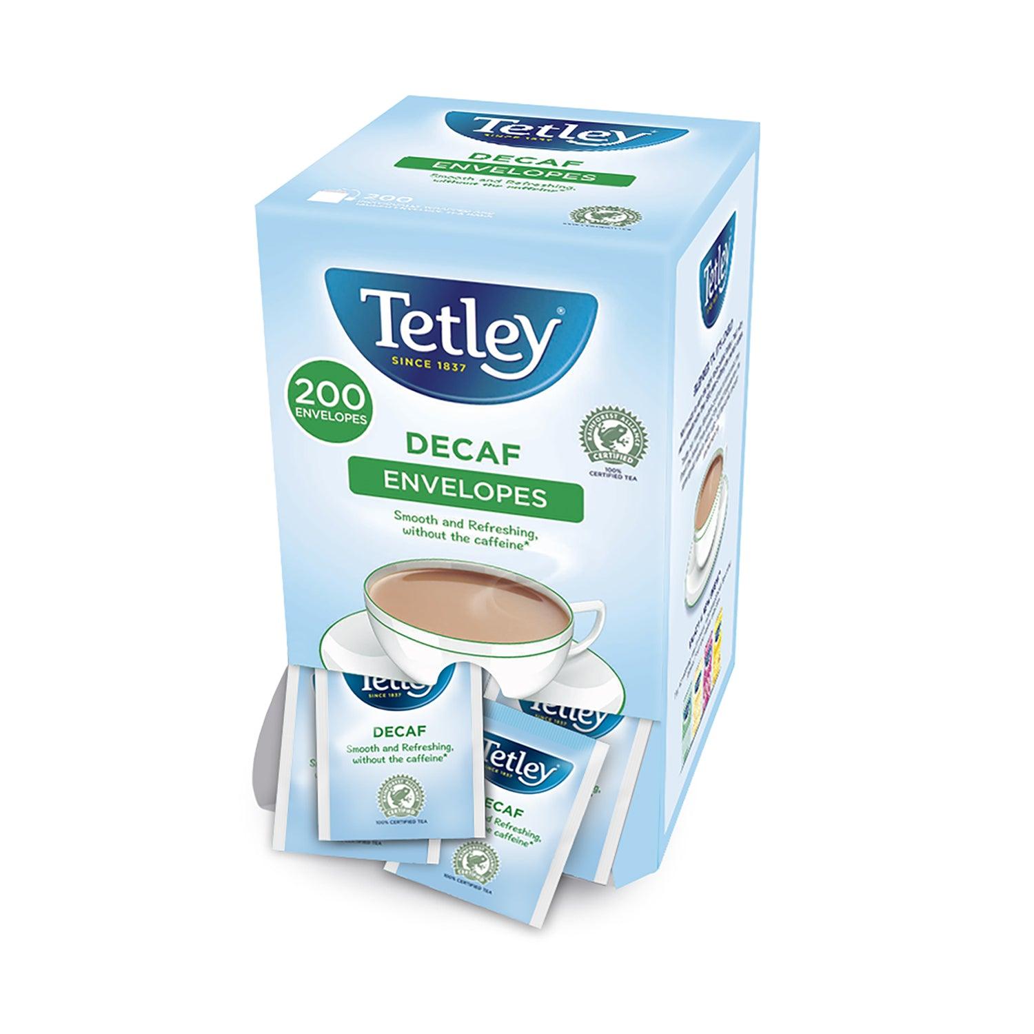 Tetley Decaf Tea: 200 Individually Wrapped Tea Bags Decaf Envelopes - Vending Superstore