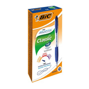 BIC Atlantis Retractable: Medium Ballpoint Click Pens Blue Ink - Box of 12