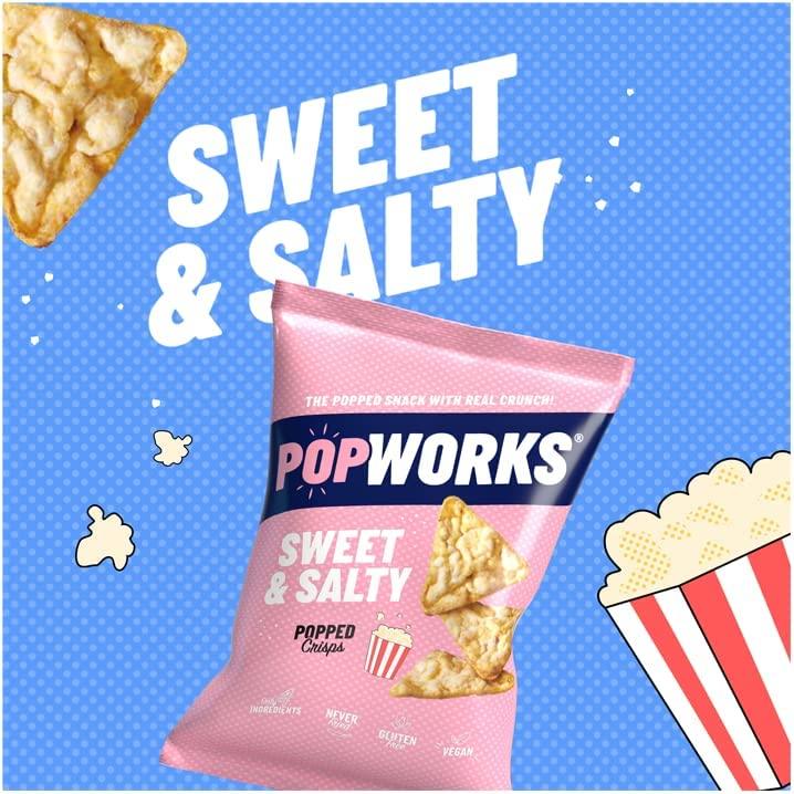 Popworks Sweet & Salty Popped Crisps 18 x 28g - Vending Superstore