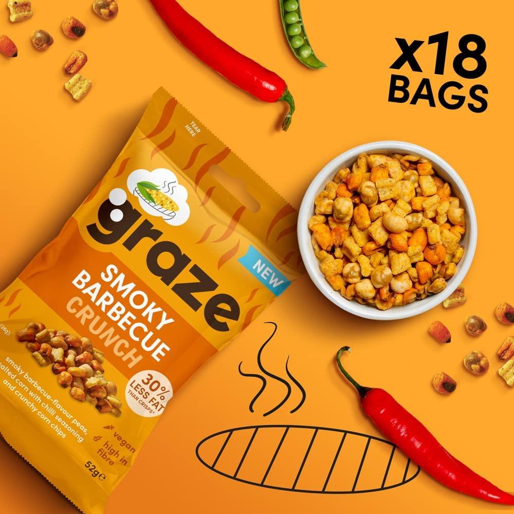Graze Smoky Barbecue Crunch - Healthier Snacks - 18 x 52g Bags - Vending Superstore