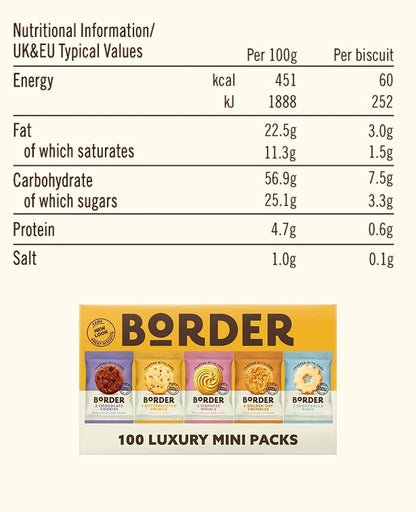 Border Biscuits: 100 Twinpacks | 5 Varieties | Individually Wrapped Biscuit Portion Twin Packs - Vending Superstore