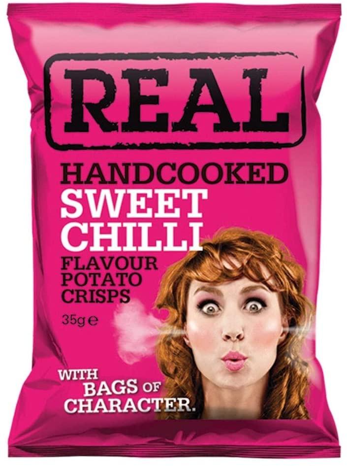 Real Crisps: Sweet Chilli - 24 x 35g - Vending Superstore