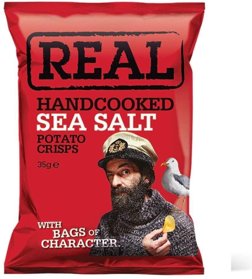 Real Crisps: Sea Salt - 24x 35g - Vending Superstore