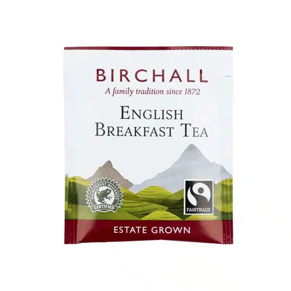 Birchall Tea - English Breakfast 250 Individually Wrapped Envelope Tea Bags (Fairtrade & Rainforest Alliance) - Vending Superstore