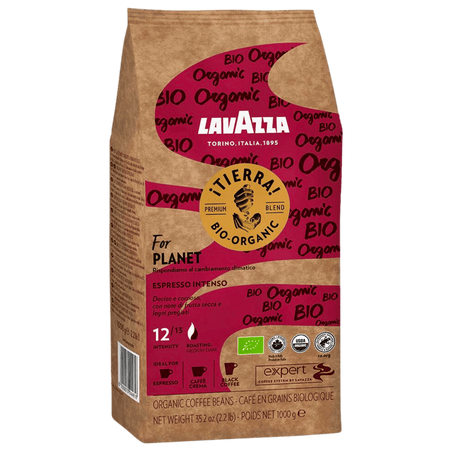 Lavazza ¡Tierra! Bio-Organic Intense Coffee Beans (1kg Bags or Full Case) Rainforest Alliance & Organic - Vending Superstore