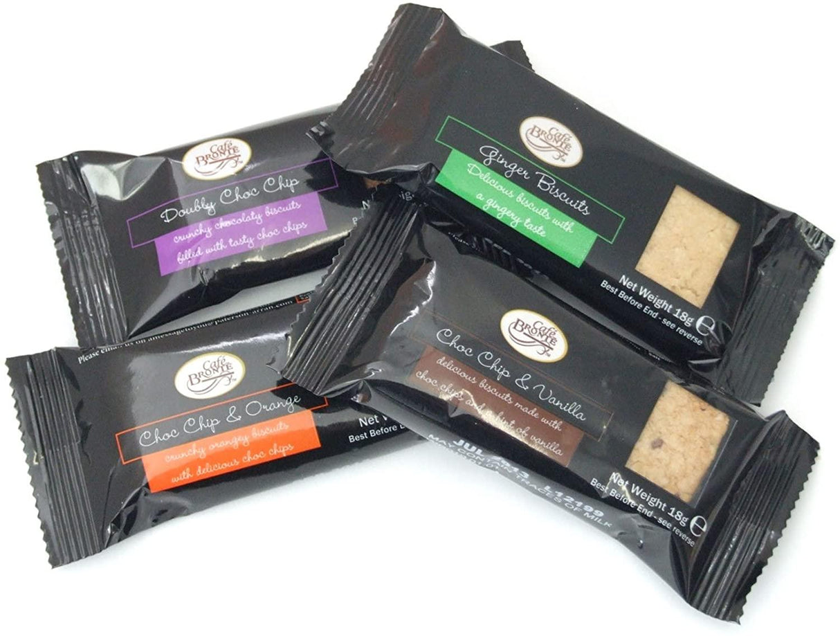 Cafe Bronte: Individually Wrapped Biscuit Portion Packs Twin Finger Mini Pack Assortment - 100 Packs Of 2 - Vending Superstore