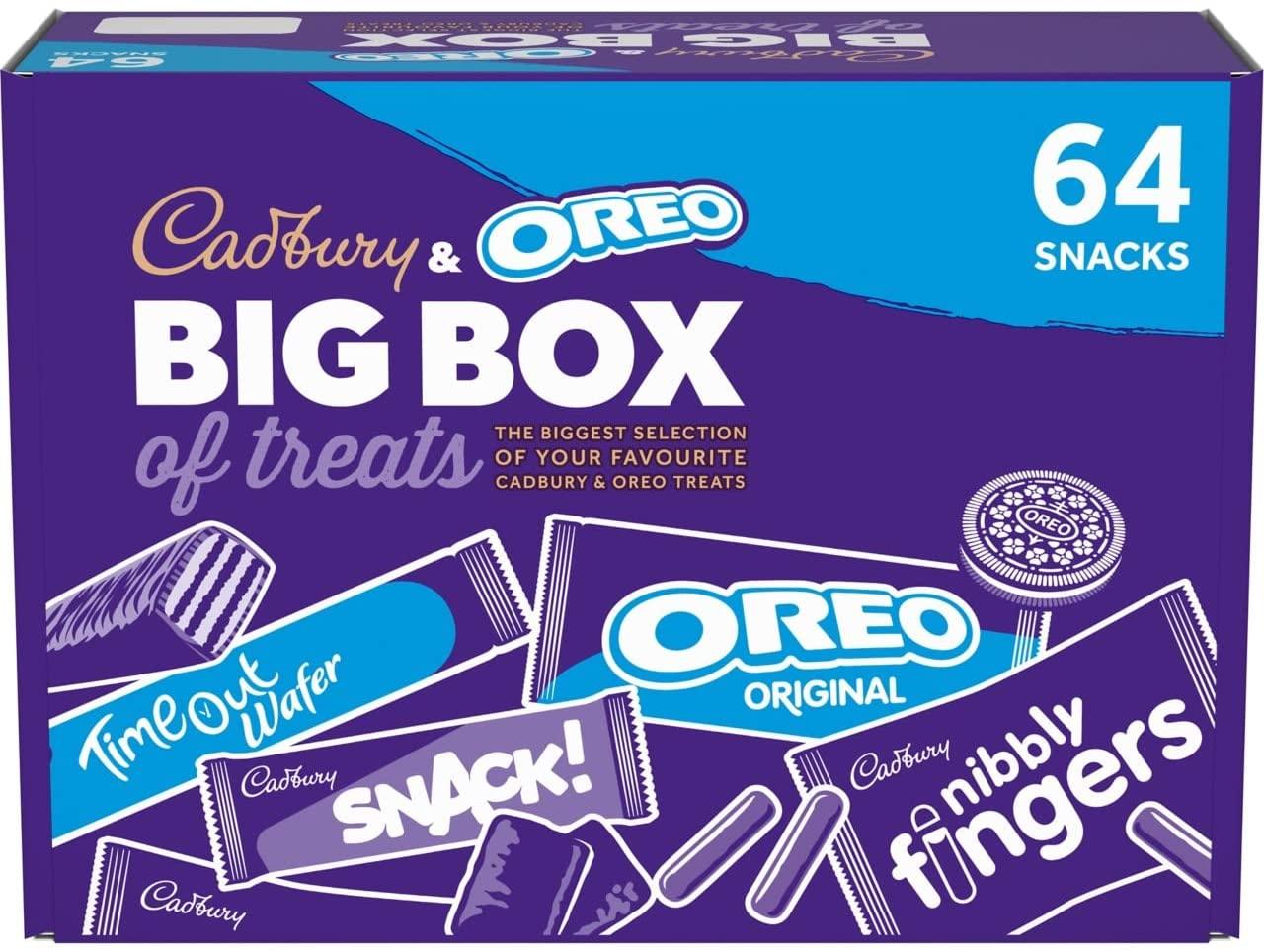 Cadbury & OREO Biscuit Big Box of Treats - 64 Individually Wrapped Biscuit Portion Packs - Vending Superstore