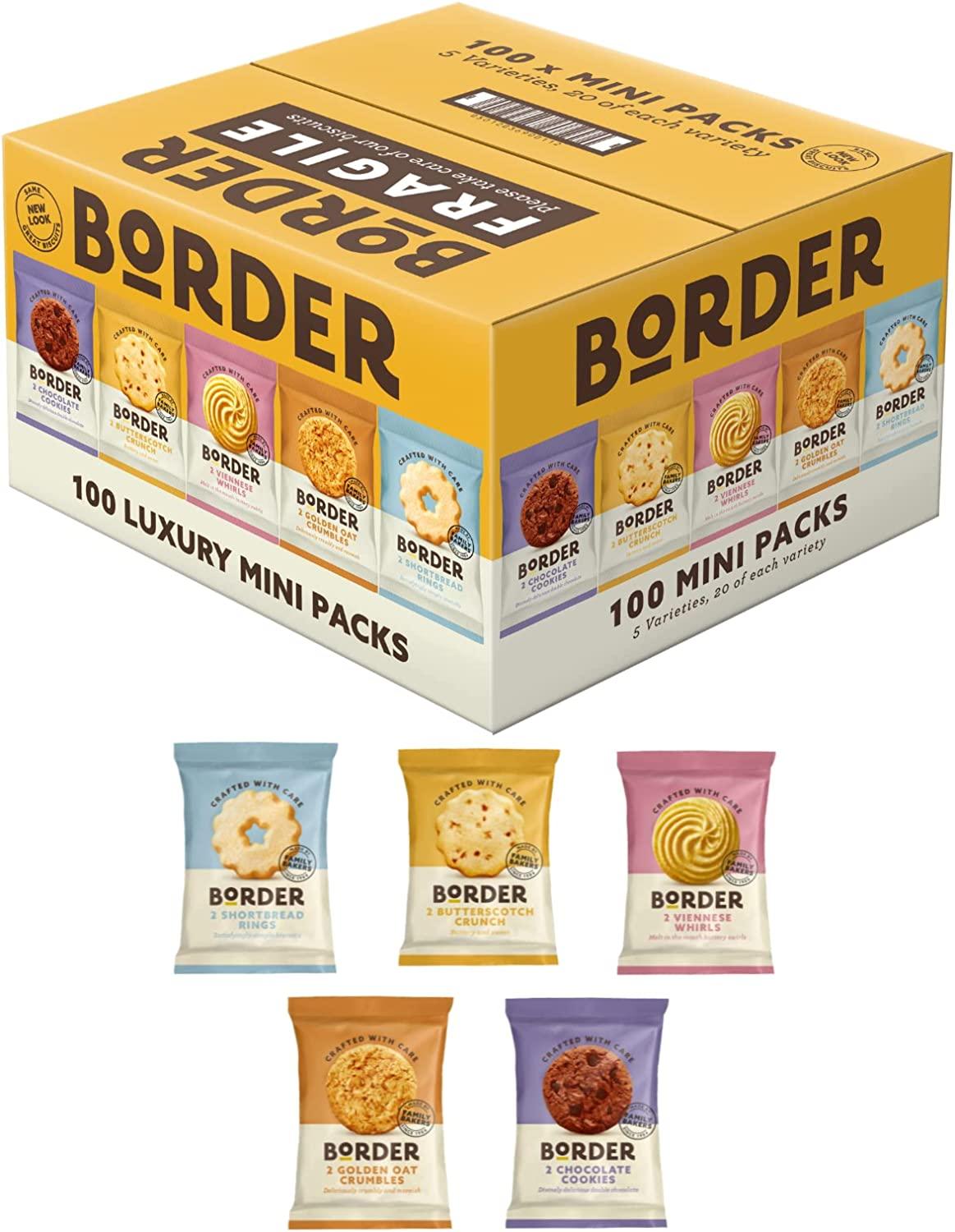 Border Biscuits: 100 Twinpacks | 5 Varieties | Individually Wrapped Biscuit Portion Twin Packs - Vending Superstore