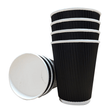 16oz Black Ripple Takeaway Coffee Cups - Case Of 500 - Vending Superstore