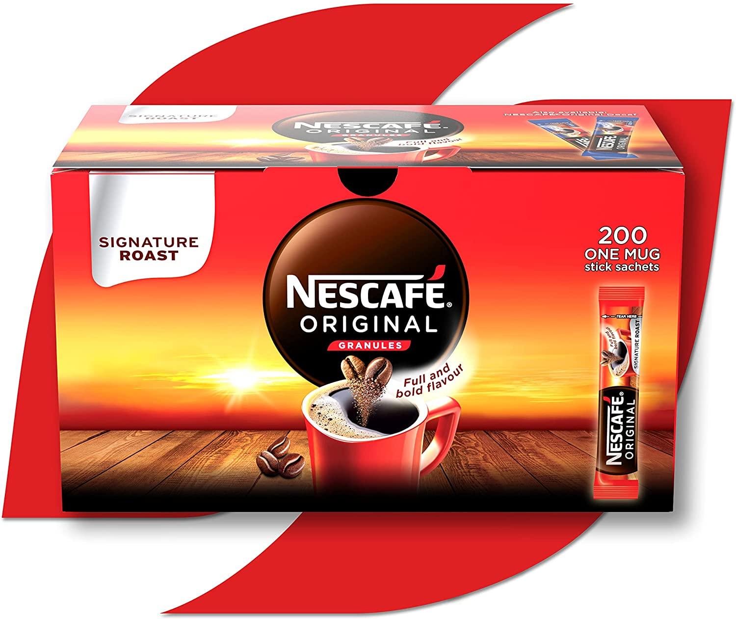 Nescafe Original: Individual Coffee Sticks / Sachet Portions - Pack Of 200 - Vending Superstore