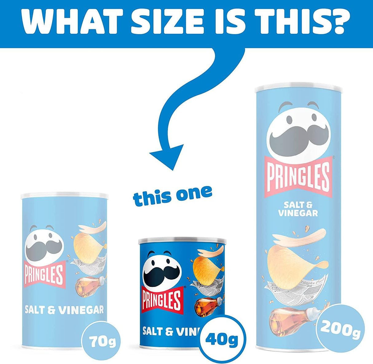 Pringles Salt & Vinegar Potato Crisps - 12 x 40g - Vending Superstore