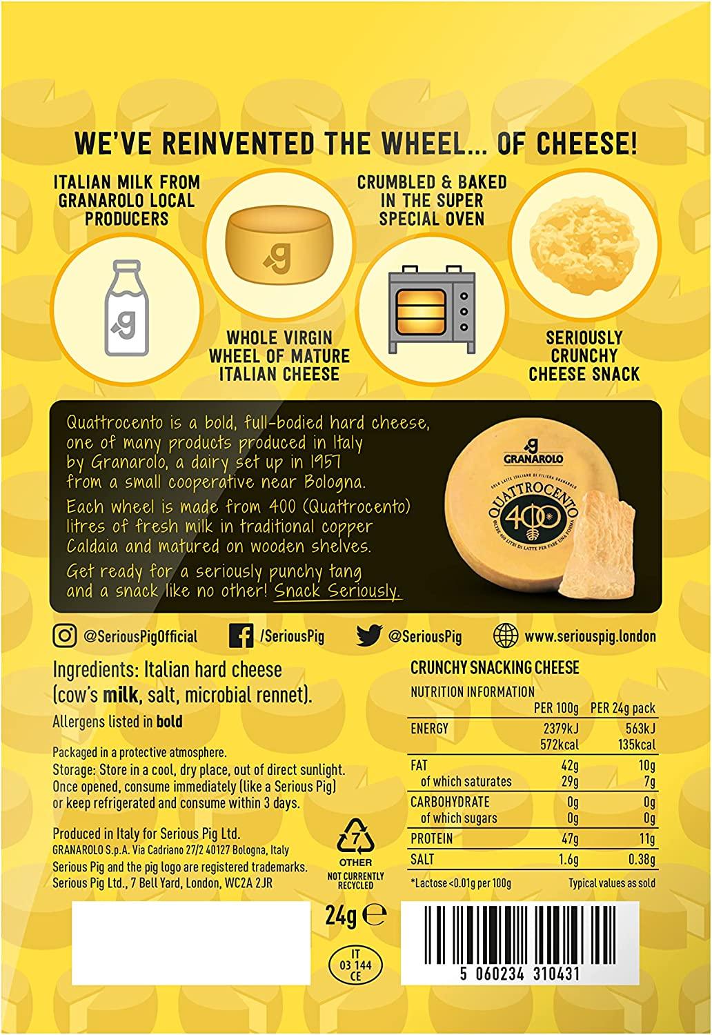 SERIOUS PIG - Crunchy Snacking Cheese Snacks, Keto Friendly, High Protein (24 x 24g) - Vending Superstore