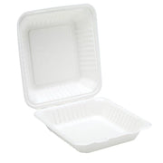 Moulded Fibre Clamshell Meal Box / Lunchbox  - 9" Square (Case of 250)
