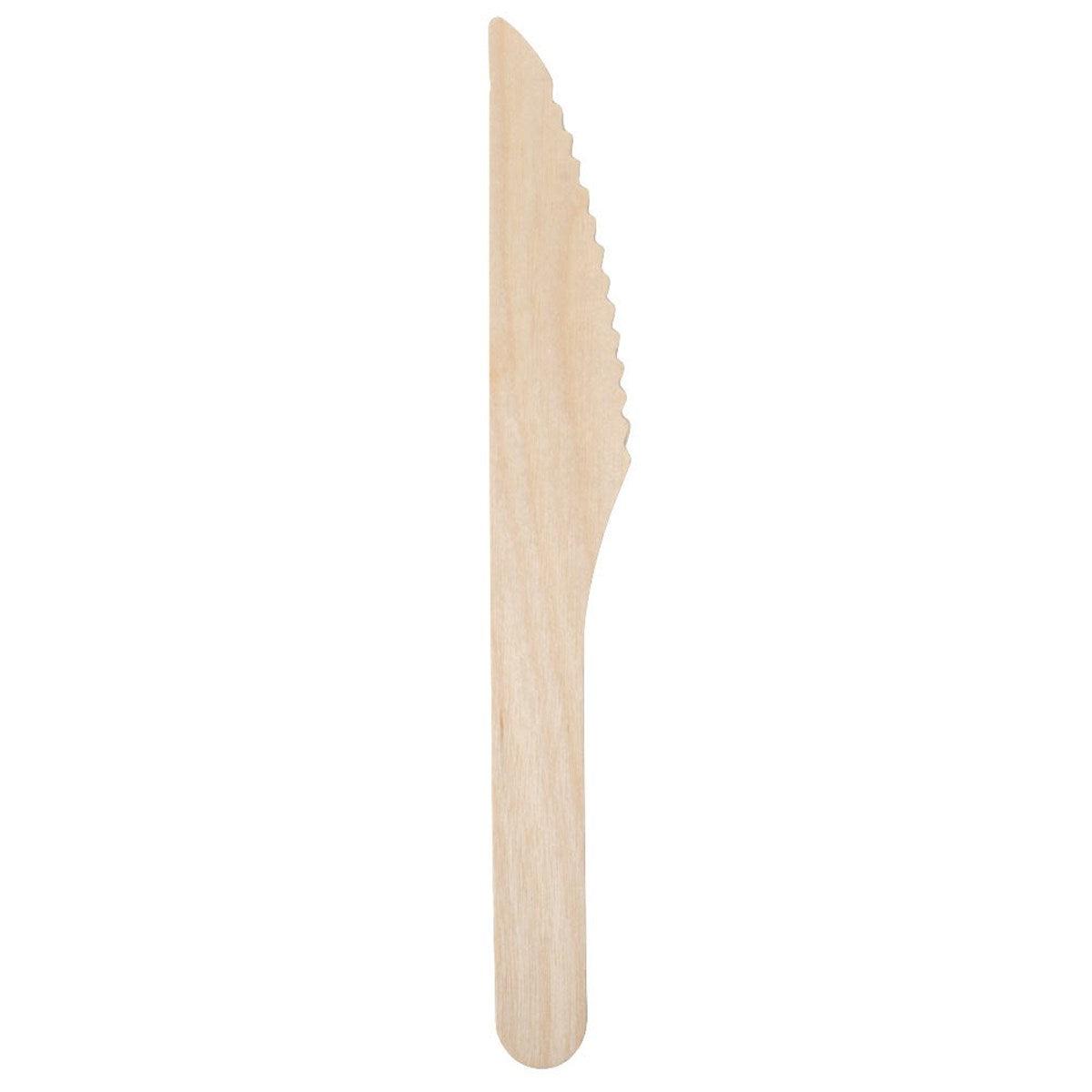 Biodegradable Wooden Knives - Pack Of 100 / Disposable Eco Friendly Cutlery - Vending Superstore