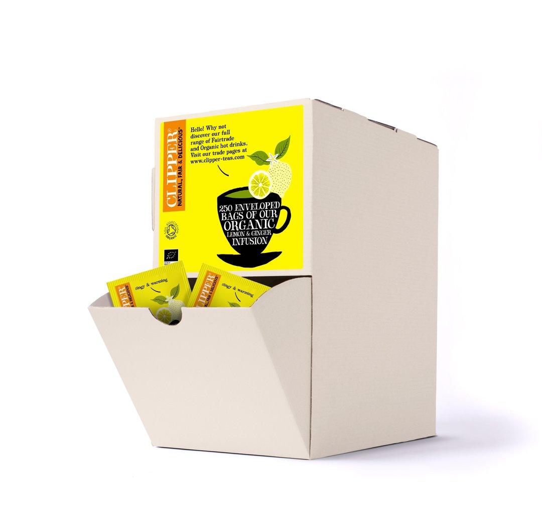 Clipper Tea: Organic Lemon and Ginger Envelope Tea Bags - 250 Bags - Vending Superstore