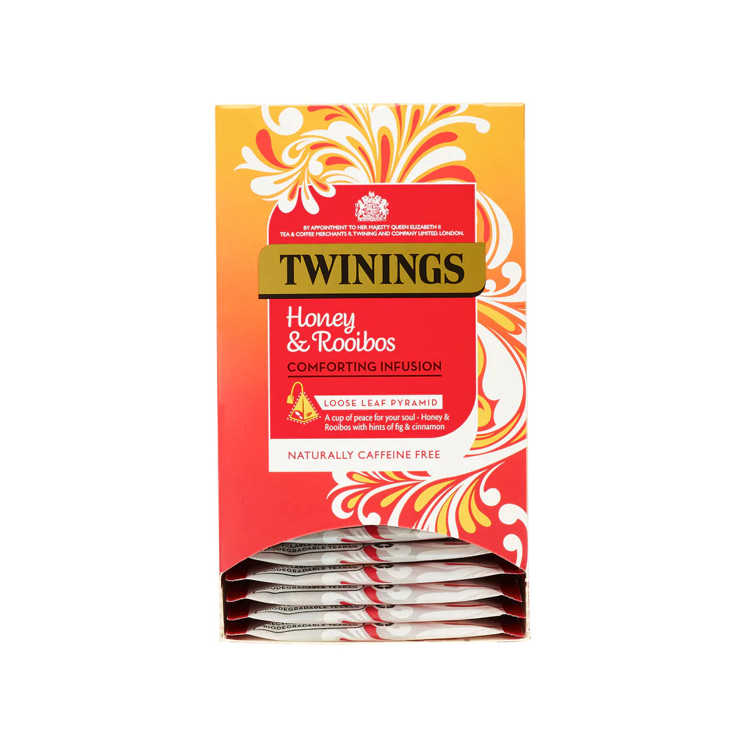 Twinings Tea: Honey & Rooibos Pyramid Envelope Tea Bags - 15 Bags - Vending Superstore