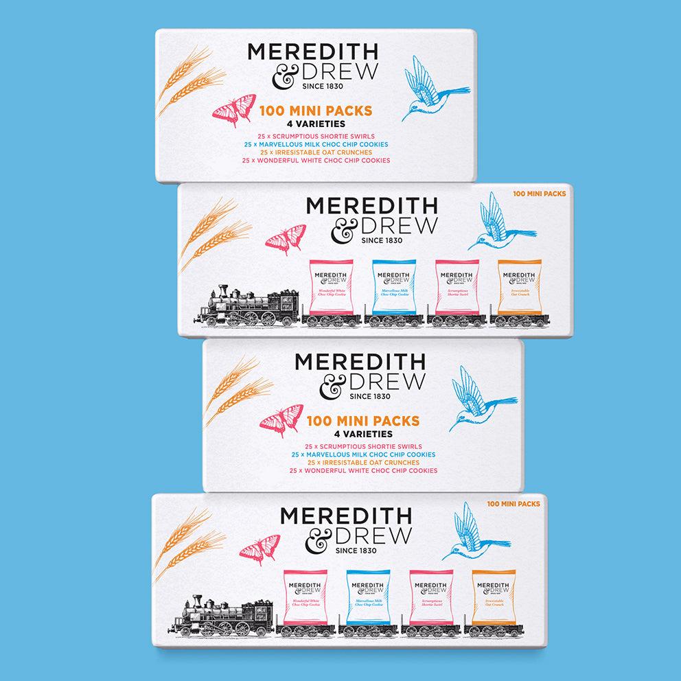 Meredith &amp; Drew: Individually Wrapped Biscuit Portion Packs Twin Packs 4 Varieties - 100 Packs Of 2 - Vending Superstore