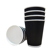 12oz Black Ripple Takeaway Coffee Cups - (Box of 500)