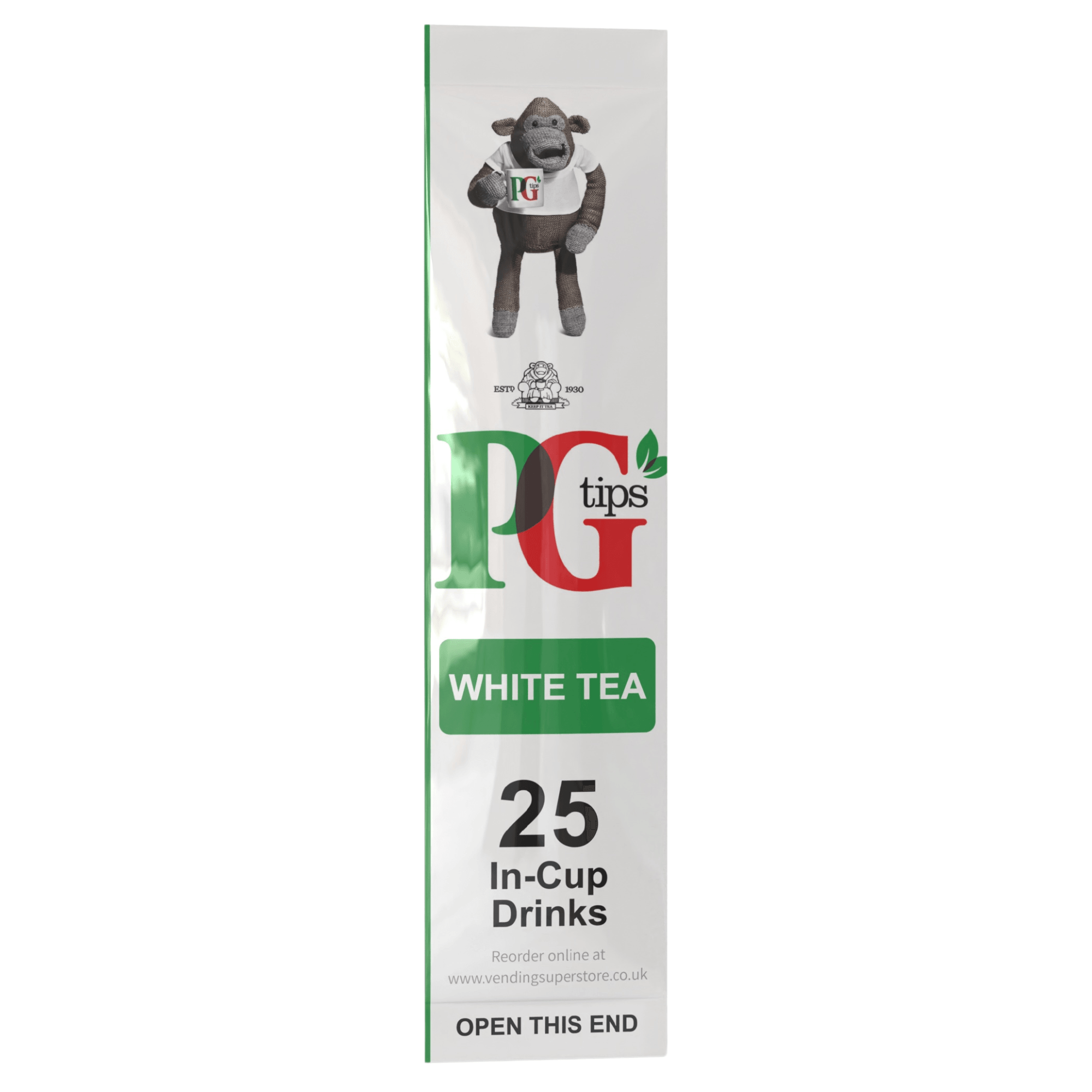 Incup Vending Drinks - PG Tips Tagged Tea White - Sleeve of 25 Cups - Vending Superstore