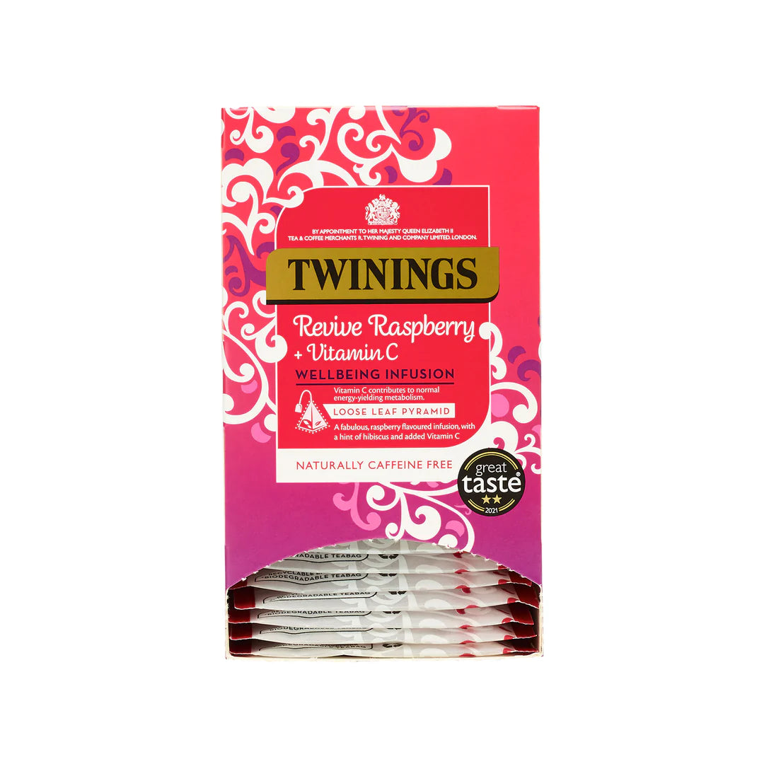 Twinings Tea: Raspberry & Vitamin C Pyramid Envelope Tea Bags - 15 Bags - Vending Superstore