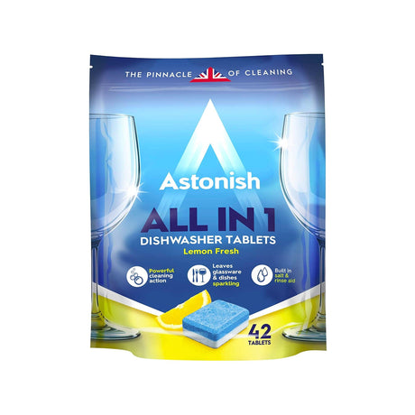 Astonish All In One Lemon Dishwasher Tablets - 42s - Vending Superstore