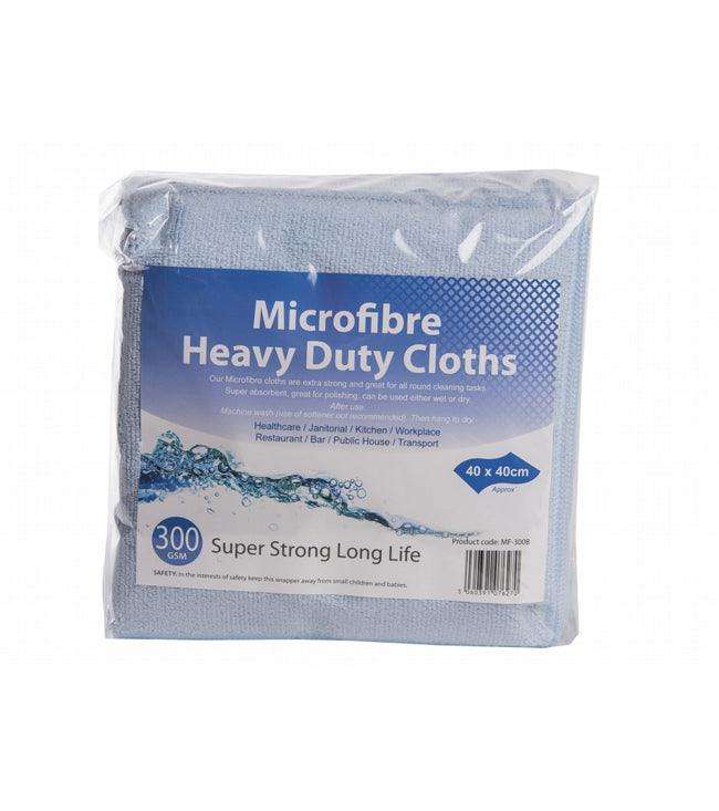 Blue Heavy Duty Microfibre Cloths 300gsm 40cmx 40cm - Pack of 10 - Vending Superstore