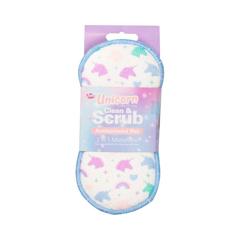 2 in 1 Antibacterial Microfibre Cleaning Pad -
Unicorns - Blue / Unicorn heads - Vending Superstore