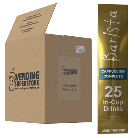 Incup Vending Drinks - Cappuccino Complete - Case Of 300 Cups - Vending Superstore