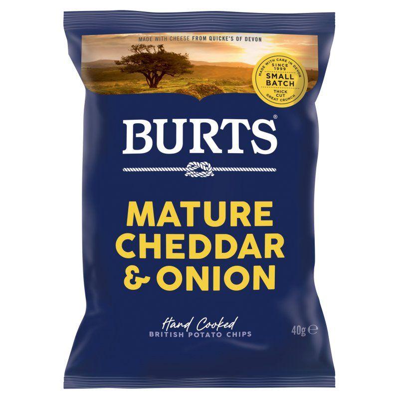 Burts Mature Cheddar And Spring Onion Crisps 40g (20 Pack) - Vending Superstore