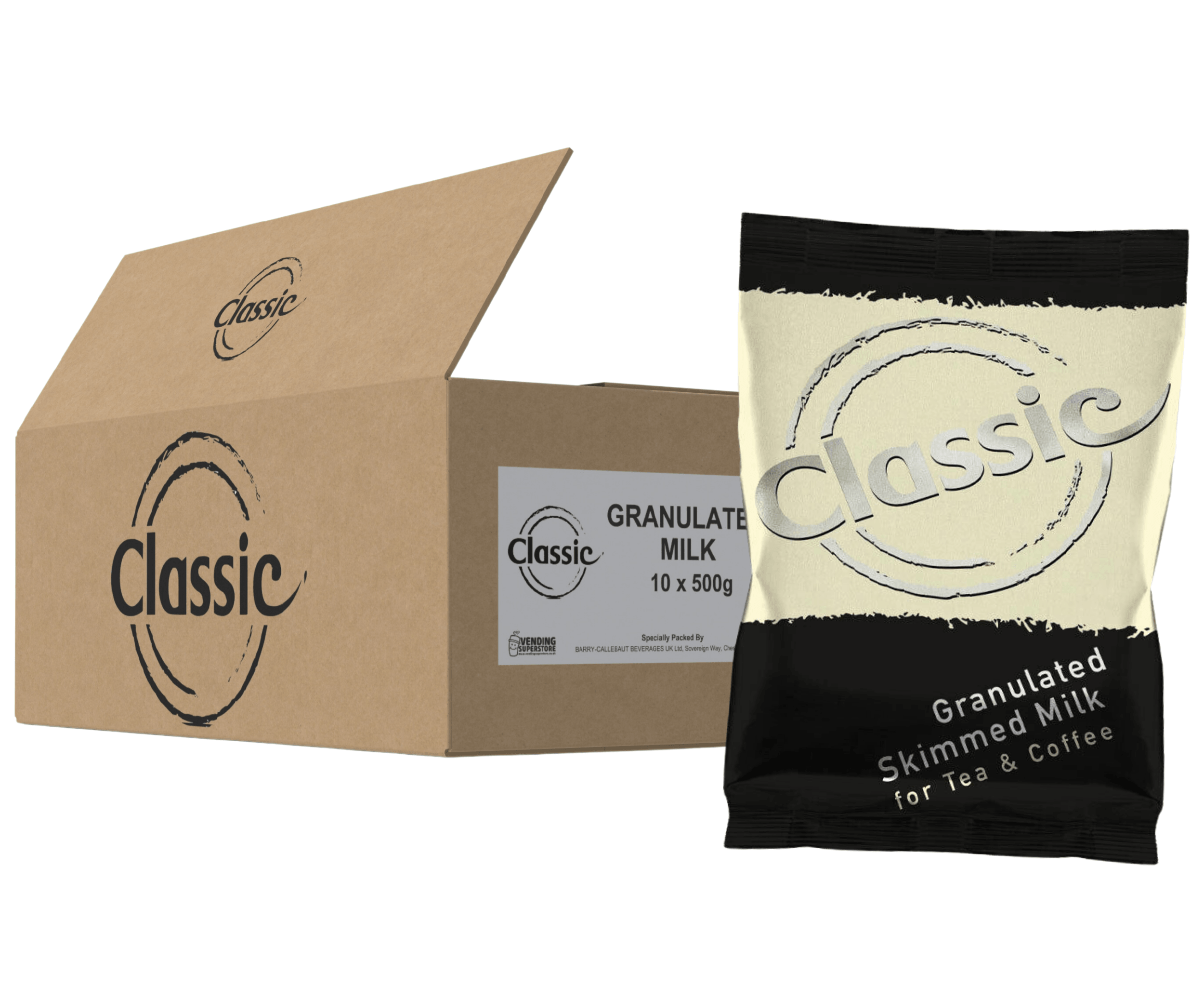 Classic Granulated Skimmed Milk - Gold (Milfresh Gold Alternative, Large Granulated) - 500g Bags or Full 10 x 500g Case - Vending Superstore