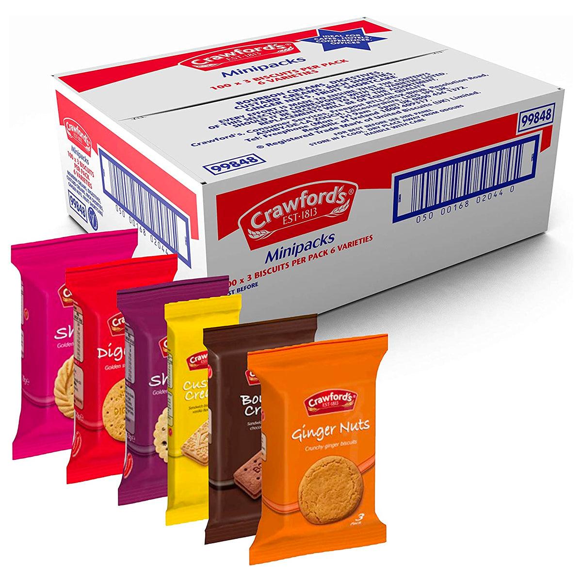 Crawfords Biscuit Portion Packs - Individually Wrapped - 100 Packs (3 Biscuits Each) - Vending Superstore