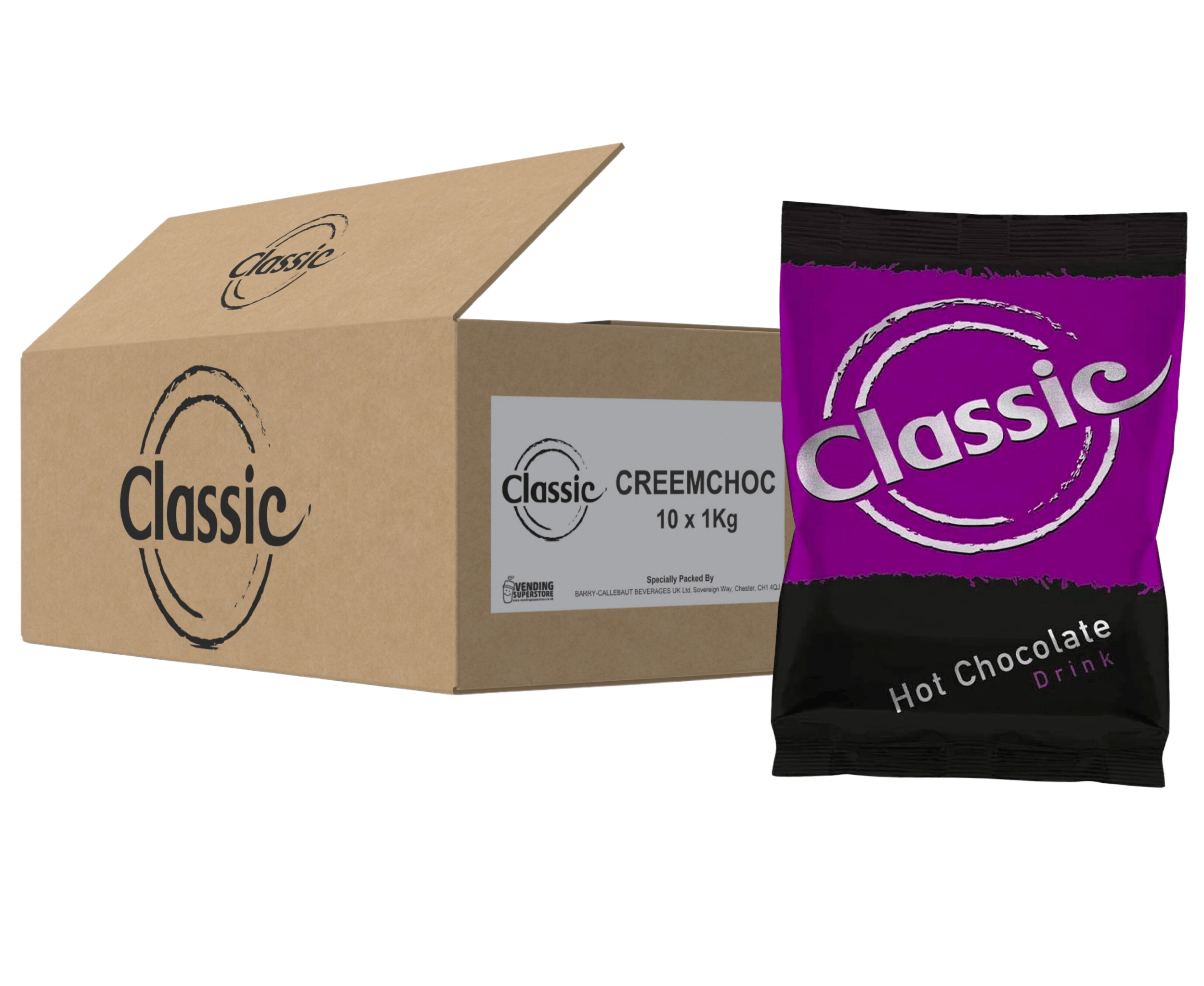 Classic Vending Hot Chocolate Creemchoc -10 x 1kg Bags (Full Case) - Vending Superstore