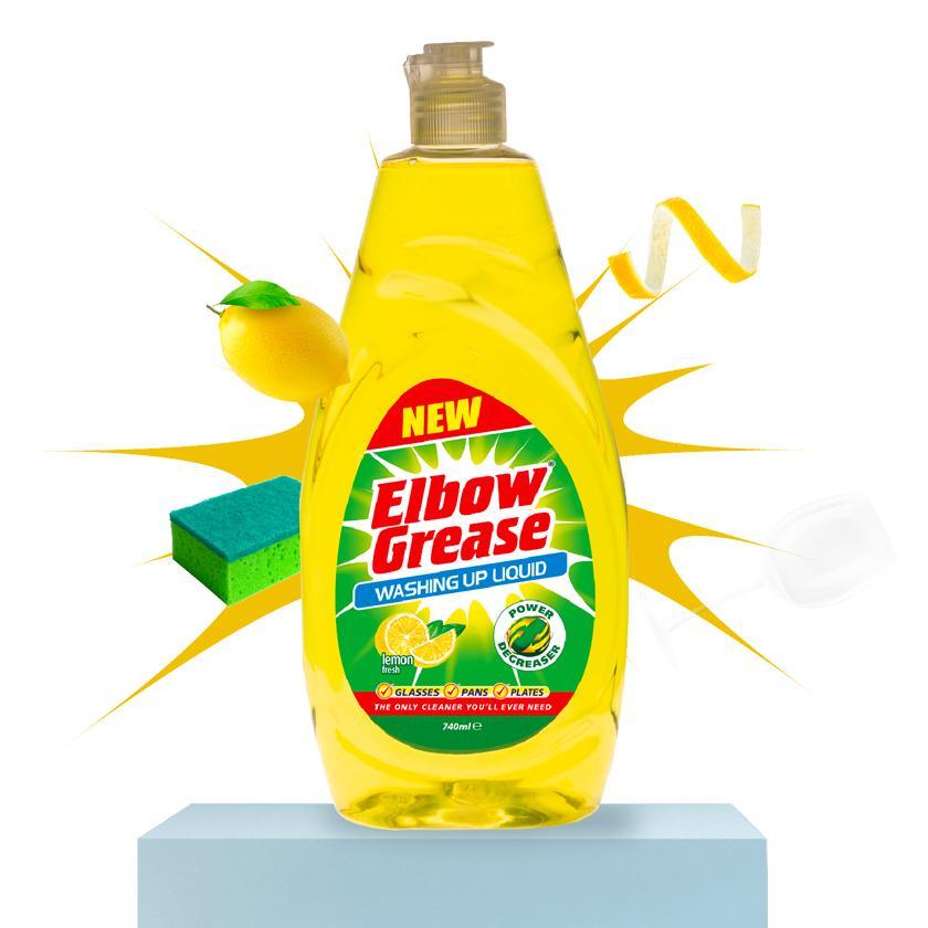 Elbow Grease Washing Up Liquid Lemon - 740ml - Vending Superstore
